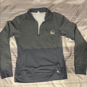 Adidas Gray and Blue Quarter-Zip Pullover